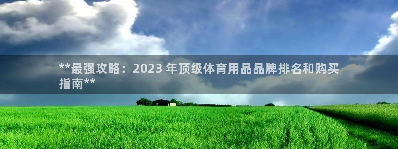 欧陆娱乐访问：**最强攻略：2023 年顶级体育用品